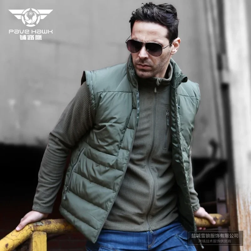 

Men's Outdoor Duck Down Vest Climbing Camping Coat Tactical Windbreak Waterproof Warm Winter -15 Dgree Hunting Clothes