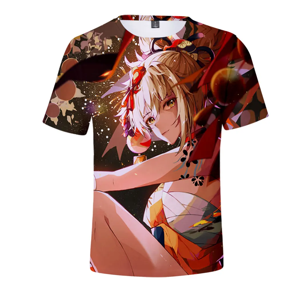 

Genshin Impact Yoimiya 3D T-shirt loose short-sleeved casual all-match neutral T-shirts tops