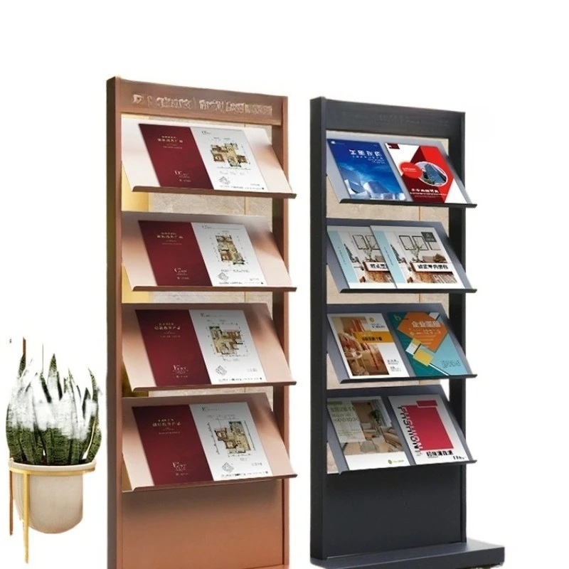 Real estate sales department information rack, floor-to-ceiling bank newspaper rack