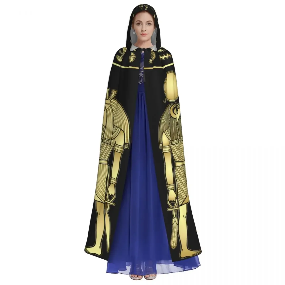 Egyptian God Ra And Seth Unisex Cloak with Hood Cloak Vampire Witch Cape Cosplay Costume