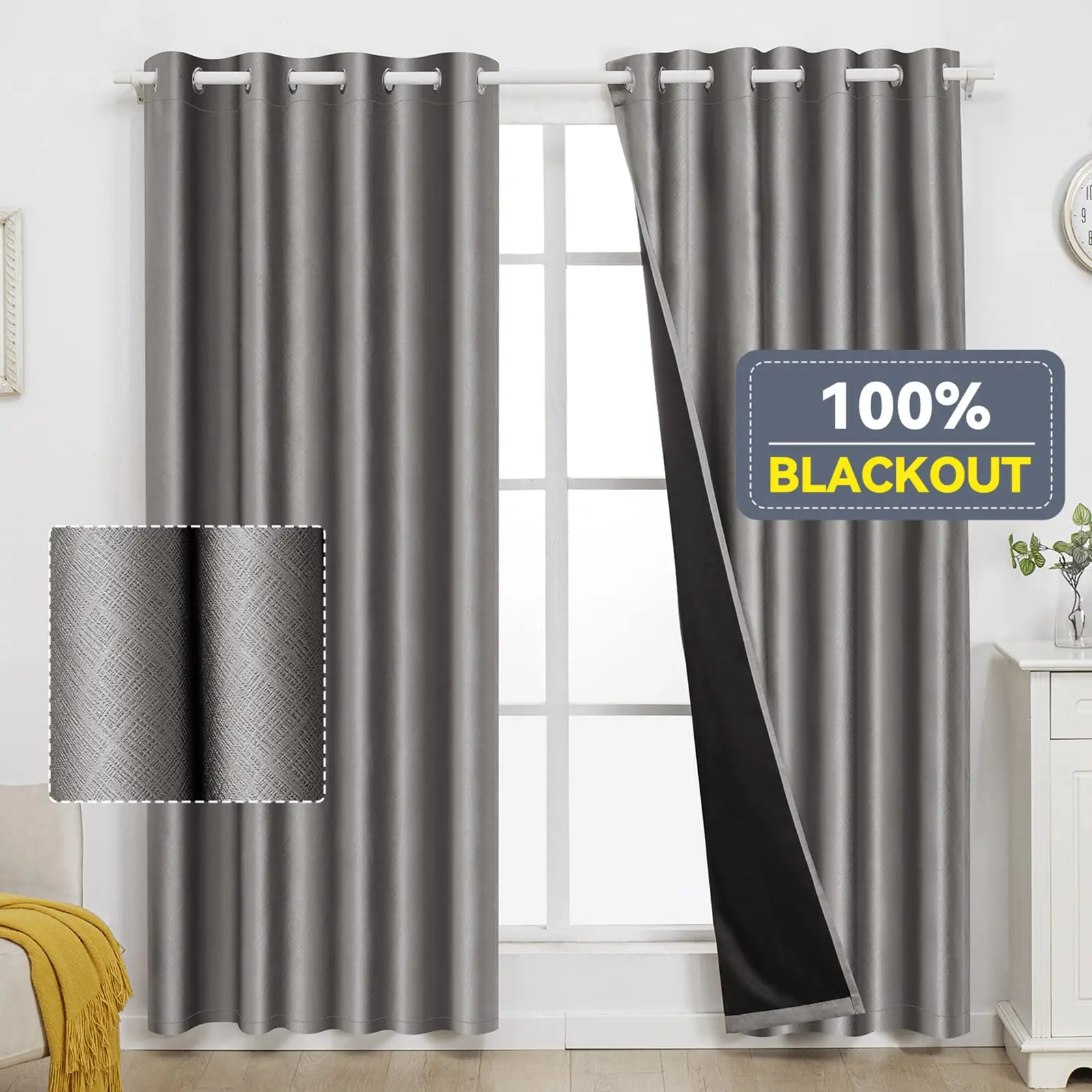 

310cm Height Custom Made Solid Color Blackout Curtains, 100% Blackout, Bedroom, Living Room, Thick Shading, Insulation