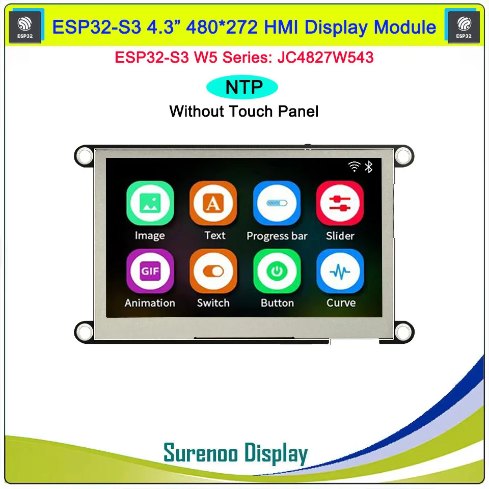 Guizione HMI W5 ESP32-S3-N4R8 JC4827W543 4.3 pollici IPS 480*272 Modulo Display LCD Touch Screen WIFI Bluetooth PSRAM FLASH