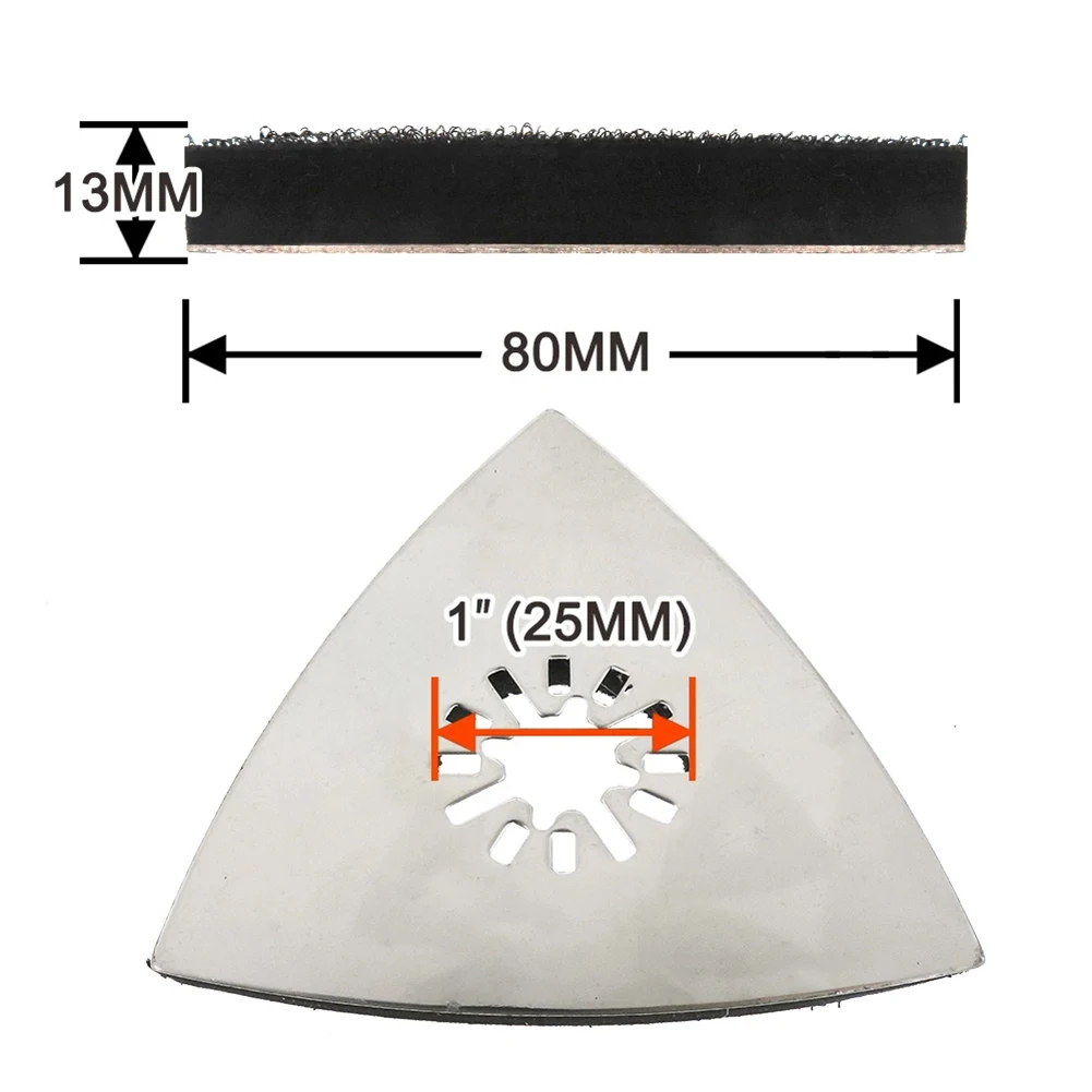 1Pc Sanding Pad Polishing Disc Metal Triangular 80*80*80mm Hand Tool Accessory For Detail Sanding In Small Area