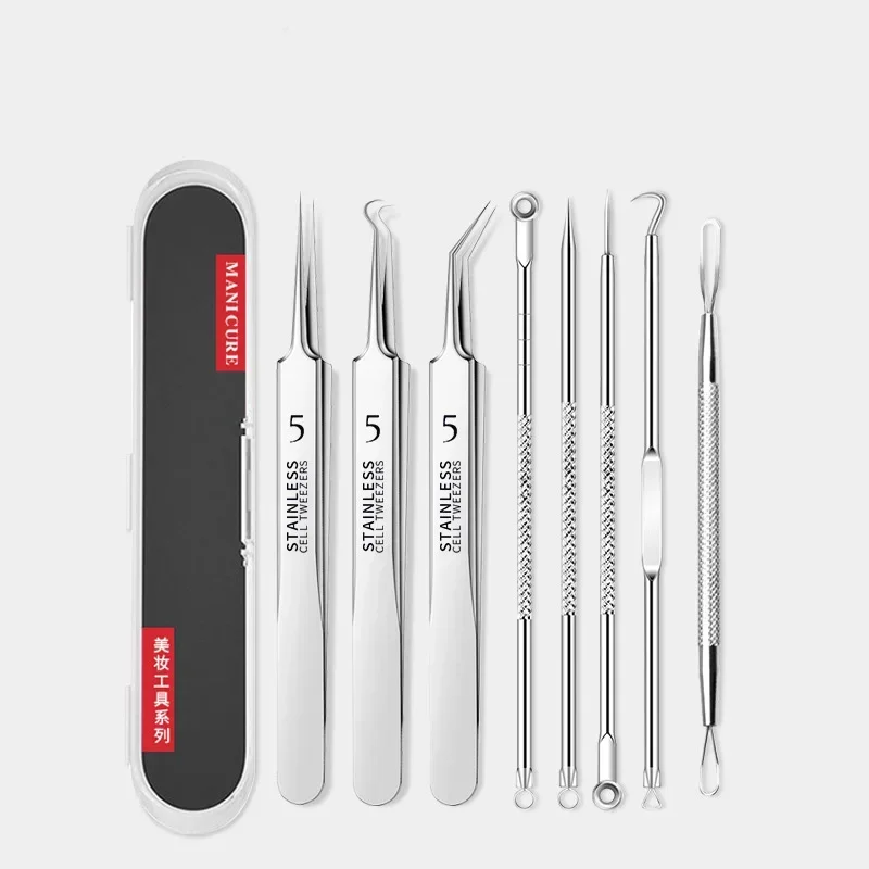 3-8Pcs/Set Acne Needle Remove Blackhead Blemish Pimple Comedone Double-ended Stainless Steel Facial Cleaning Skin Care