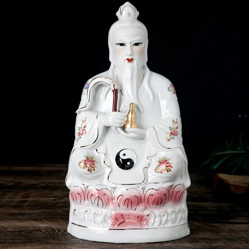 Ceramic Taishang Laojun Buddha Statue Moral Heavenly Ancestor, Grandmaster Taibai Venus Statue Ornament Home Decoration Crafts