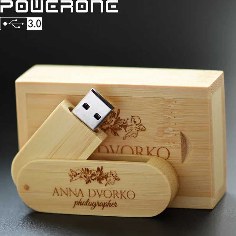 Wooden Box USB 3.0 Flash Drives 128GB Free Custom Logo Pendrive 64GB Creative Gifts U Disk 32GB Wholesale Memory Stick 16GB 8GB