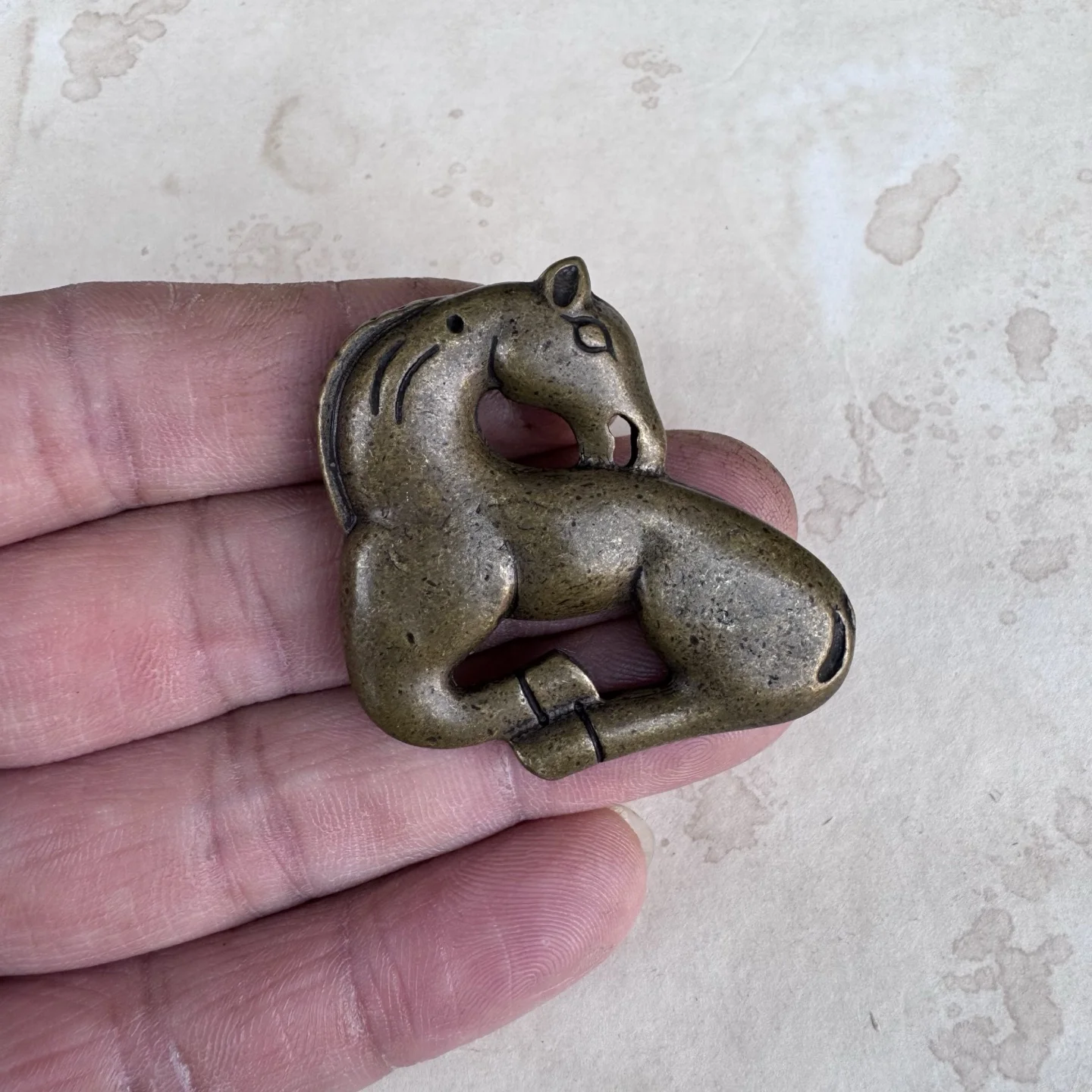 Brass Horse Keychain Pendant - Unique Ethnic Style Brass Carving Collectible Knife Drop Keychain