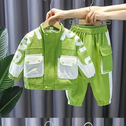 Hot Kid Tracksuit Boy Girl Clothing Set 2024 Spring Casual Long Sleeve Letter Zipper Outfit Infant Baby Clothes  2 3 4  5 6Years