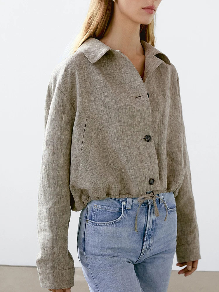 Nuovo Autunno Donna Spor Pilot Collar Jaet ort Capispalla 0679055 802 Faionable Casual Sle Fem Cappotto