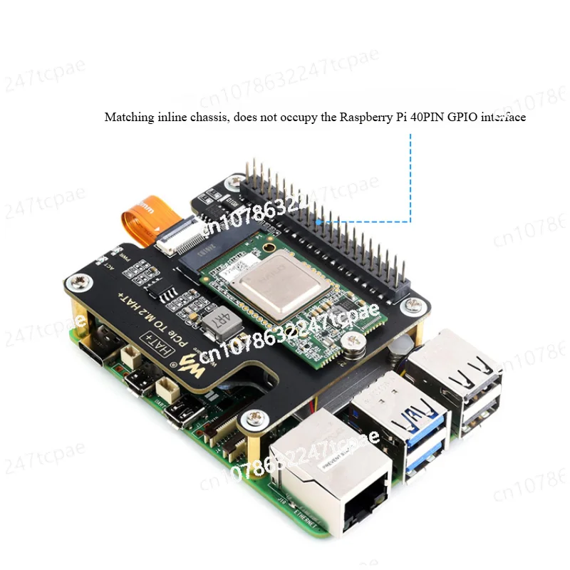 Raspberry Pi 5 Hailo-8 Expansion Board PCIE Expansion AI Acceleration Module 26TOPS Artificial Intelligence