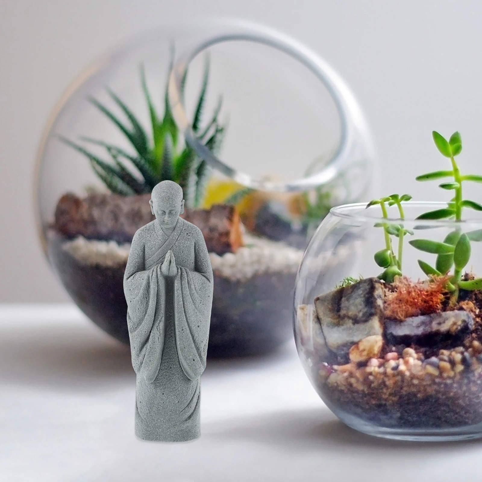 

Miniature Resin Buddha Rockery Decorations Chinese Zen Style Ornament Fish Tank Landscape Garden Courtyard Desktop Decoration