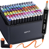 Alcohol Markers Soft Brush Tip,TOUCHNEW 30/60/80 Colors Dual Tip Brush&Chisel Art Markers Set for Adult Artists Drawing Coloring