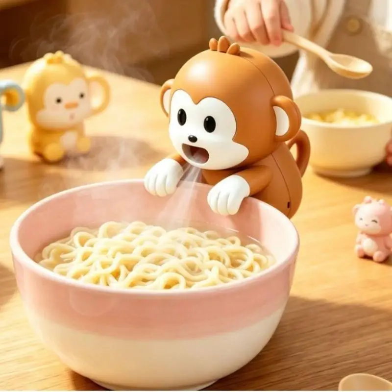 Blowing Monkey Mini Fan With Hanging Design For Cups, Bowls And Basins Multi Functional Cooling Fan Creative Cooling Mini Fan