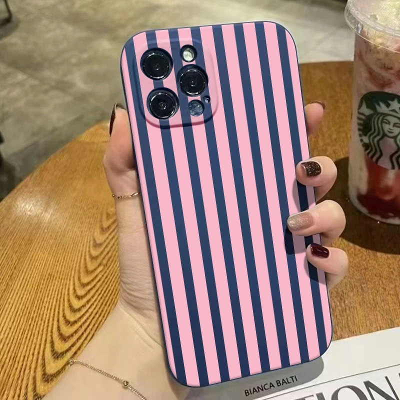 

Minimalist Pink Stripe Pattern Phone Case For iPhone 16E Cases iPhone 17 16 15 14 13 12 11 Pro Max XS X XR 7 8 Plus 17 Air Cover
