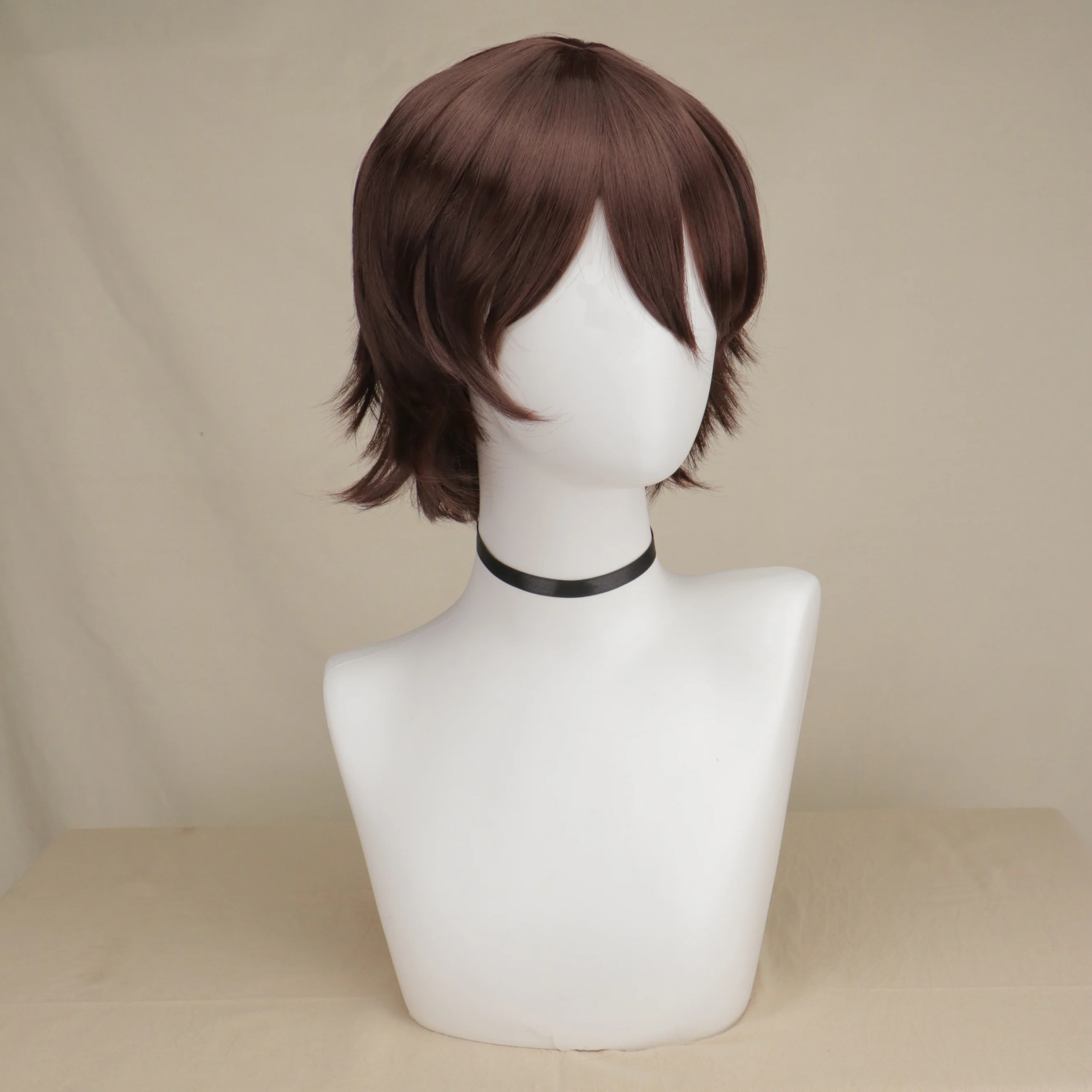 Dark Brown Wig for  Cosplay Wig Costume Men Short Anime Natural  Fiber Synthetic Wigs Soft Party Hair Wigs