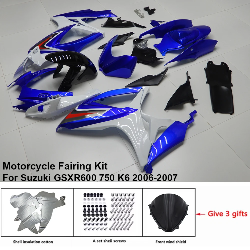 

Motorcycle Fairing Set Body Kit Plastic For Suzuki GSX-R600 R750 2006-2007 K6 Accessories Injection Bodywork S0606-108a