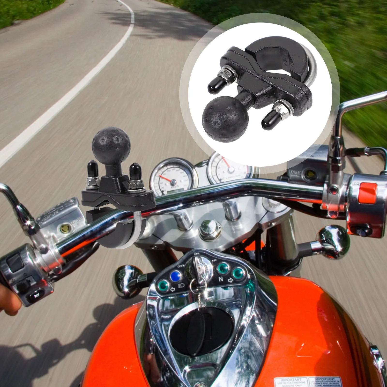 

Motorcycle Phone Mount Handlebar U-Bolt Mount Base for 7-156Mm Tubes Stable Ball Joint Design Compatible with Bike Utv Scooter