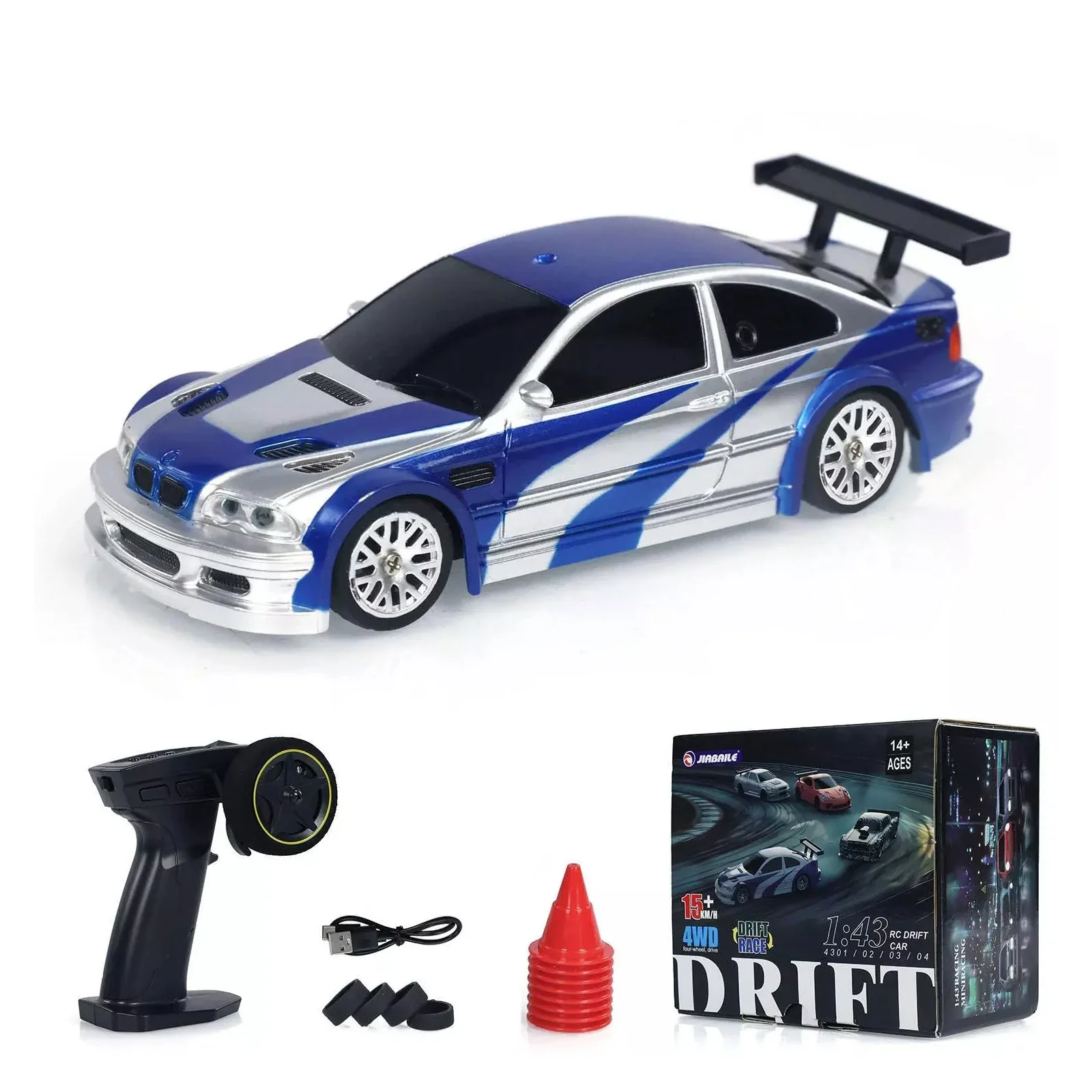 1/43 Scale Ready to Run Race Car Remote Control Drift Car 4WD Mini Toy cars with Lights childrens gifts for friends