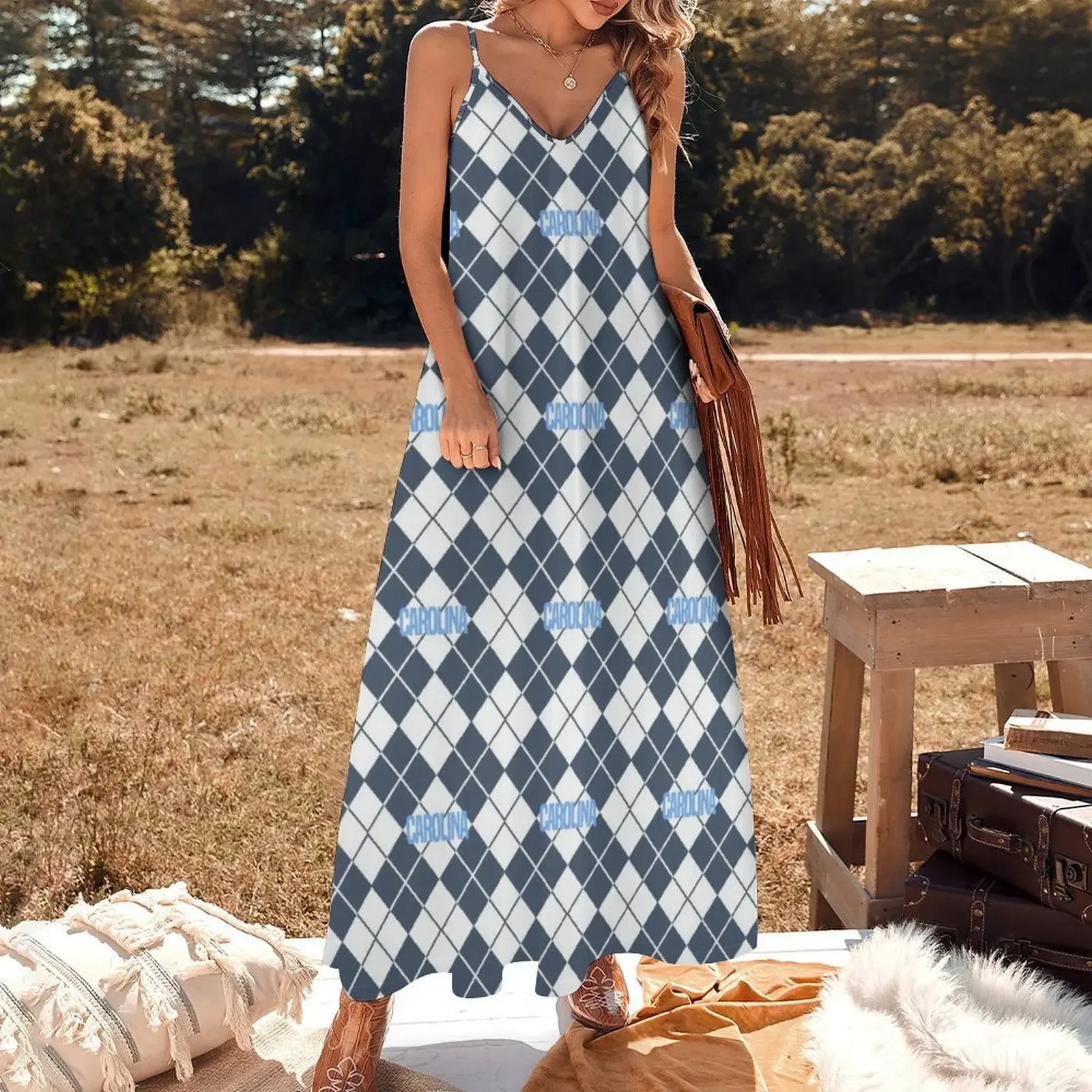 Carolina Argyle Sleeveless Dress dress dresses women's fashion dresses festival outfit women summer dress for women 2024