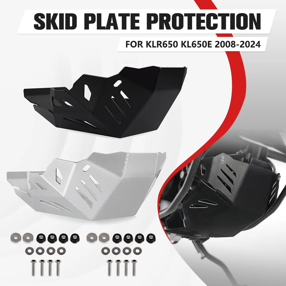

KLR650 Motorcycle Chassis Engine Guard Bash Bottom Skid Plate Lower Frame Cover Protector For Kawasaki KLR 650 KL650E 2008-2024