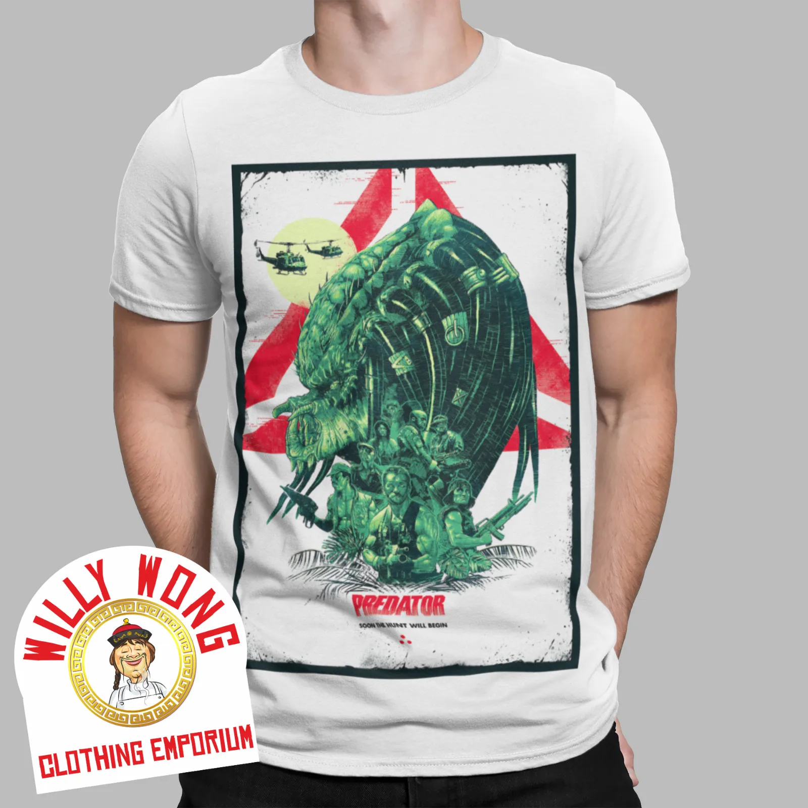 Camiseta Predator Retro, Película de Arnie, Alien, Acción de los 80, Espacio, Ciencia Ficción, Japón, Reino Unido