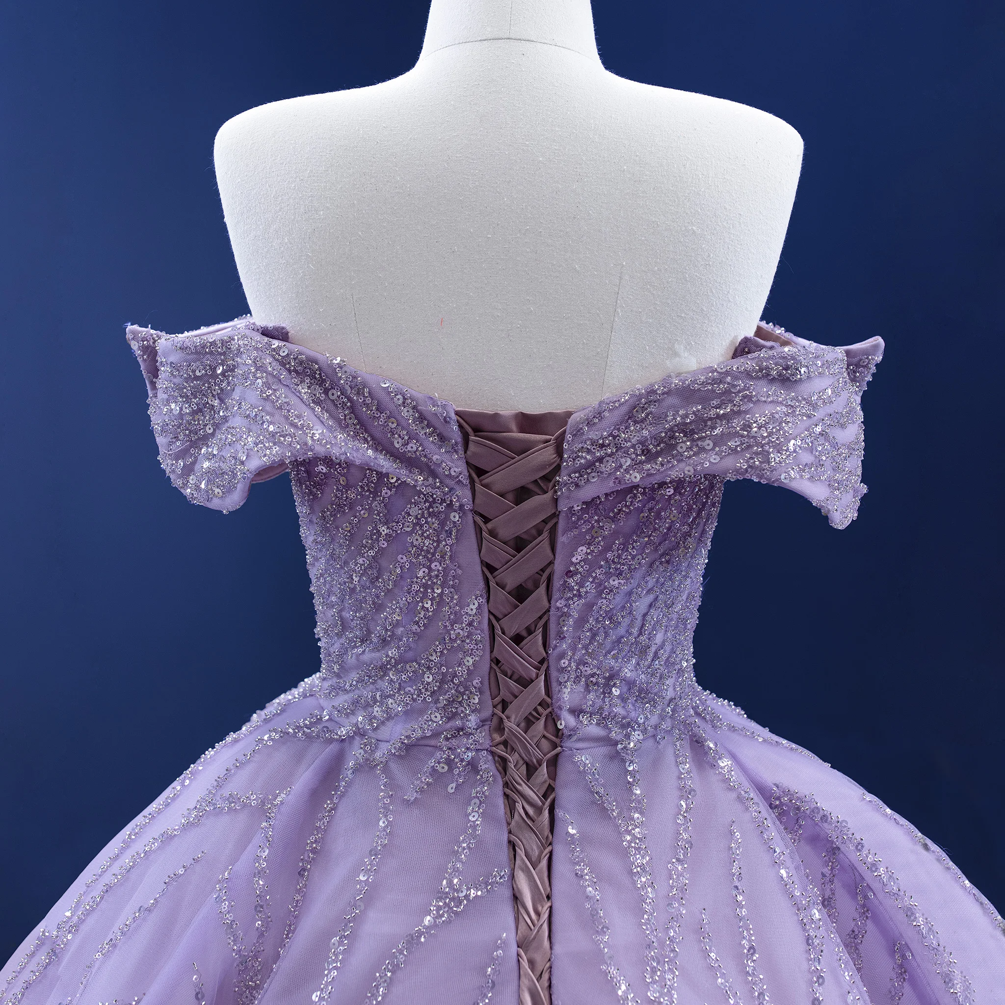 Rosymae robe de bal à épaules dénudées robe de mariée élégante robe violette longueur au sol vestidos de boda