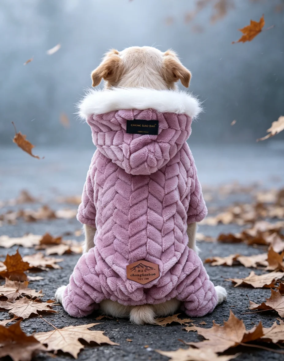Haustierkleidung, verdickte warme Herbst- und Winteroutfits, Hundekleidung, Tierkostüme, vierbeinige Welpenanzüge, verdickte warme Mäntel – Detail 6