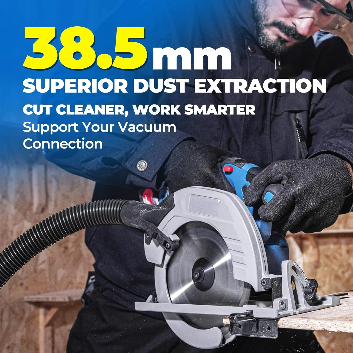Cordless Circular Saw 7-1/4-Inch 5,000 Rpm, Cutting Depth 65mm, 0-45° Adjustable, with Dust Collection Adaptor,New Popularity