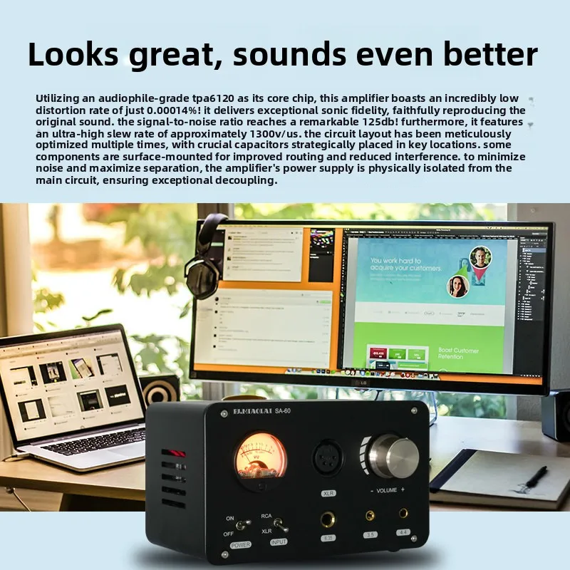 CHN 2027-PJ.MIAOLAI-SA-60 Fever Class Fully Balanced 4.4 Large Thrust Earphone HiFi Desktop Headphone Power Amplifier