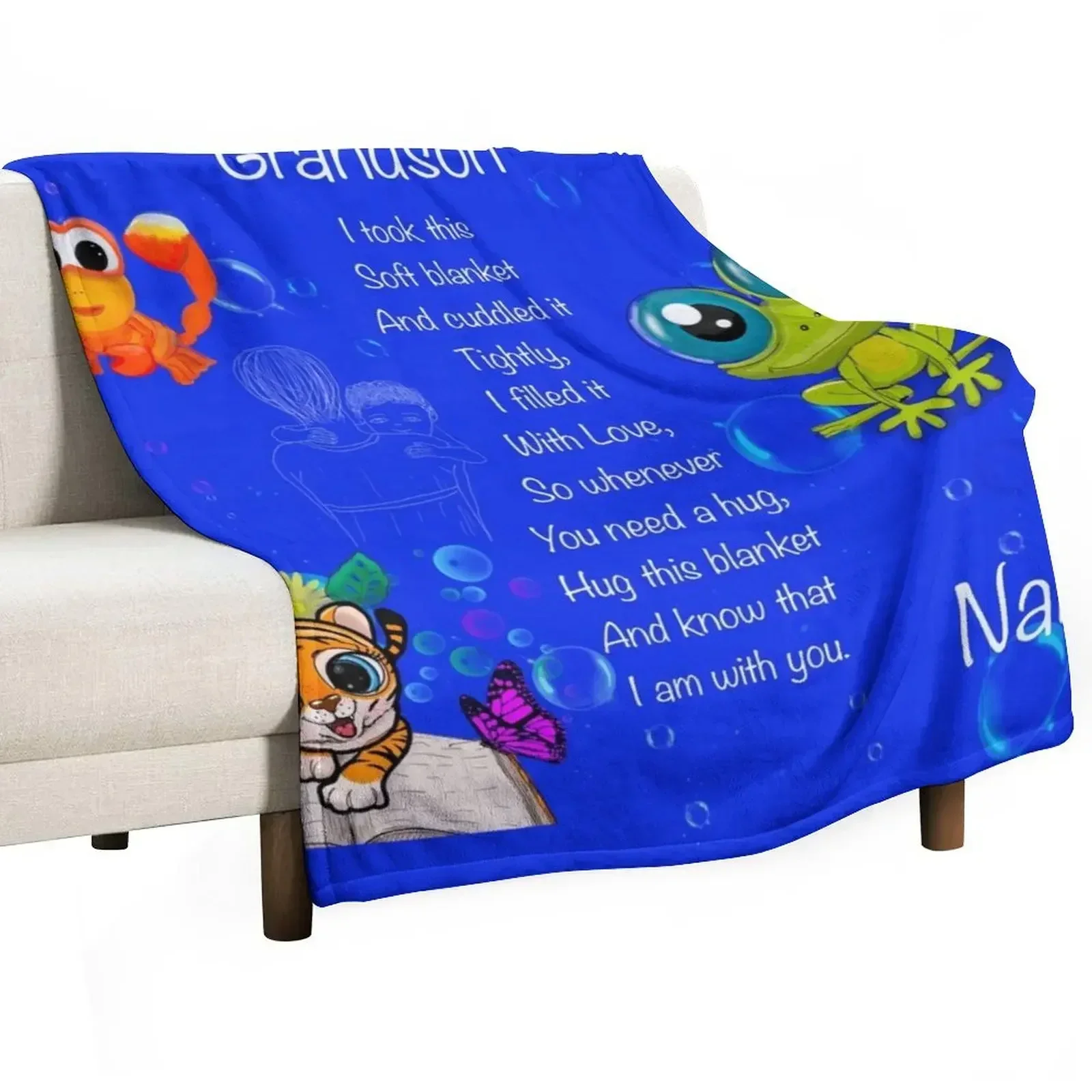 

Grandson cuddle blanket love Nana Throw Blanket Kid'S Sofa Throw Blankets