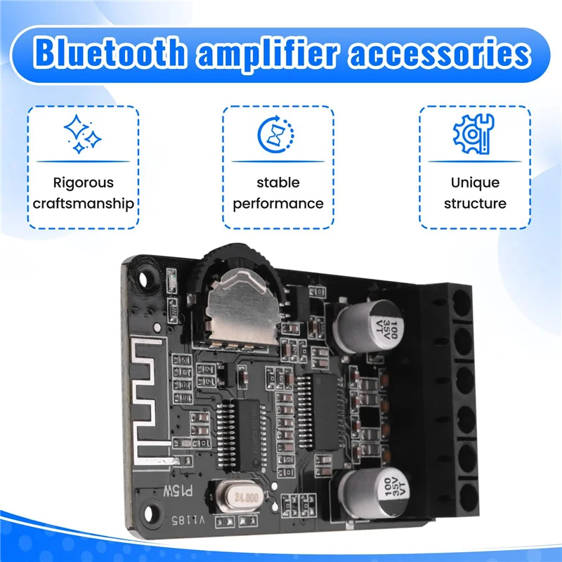 ABKQ-3X 20W Stereo Bluetooth Power Amplifier Board 12V / 24V High Power Digital Power Amplifier Board XY-P15W Without Shell
