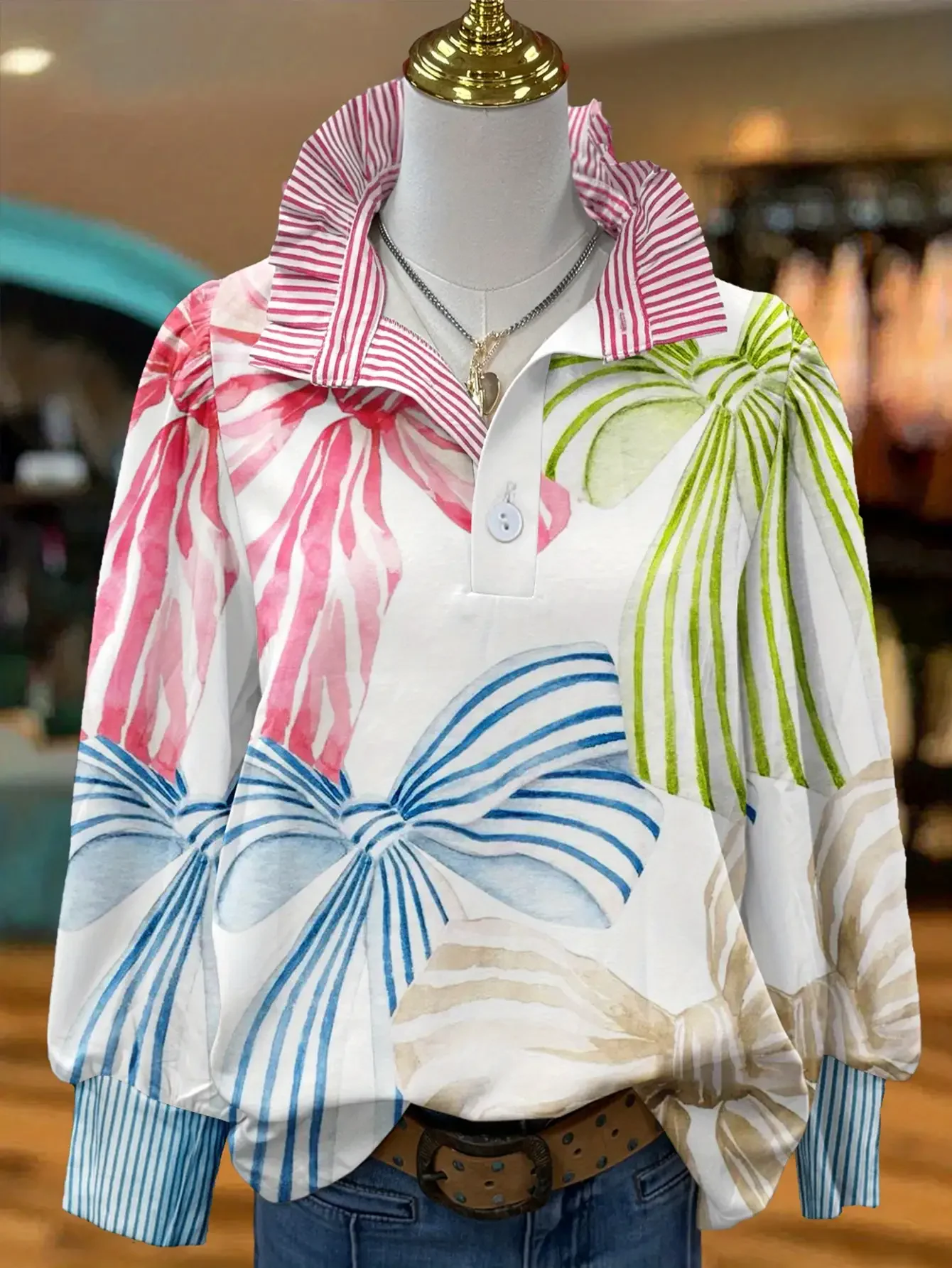 

A women's top for spring and autumn winter, creative printing, a must-have for vacation, travel, commuting, and Christmas gifts