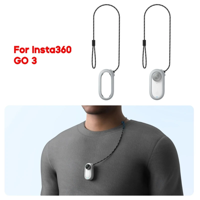 Silicone Anti-Loss Cord for Insta360 GO 3 Camera protective shell Neck Lanyard Safety Rope Prevents Camera Drops and Loss Ropes