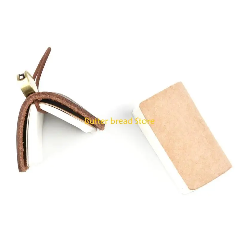 W89C Small Leather Journal 1.25x1.88Inch Pocket Notebook 60 Pages Unlined Refillable