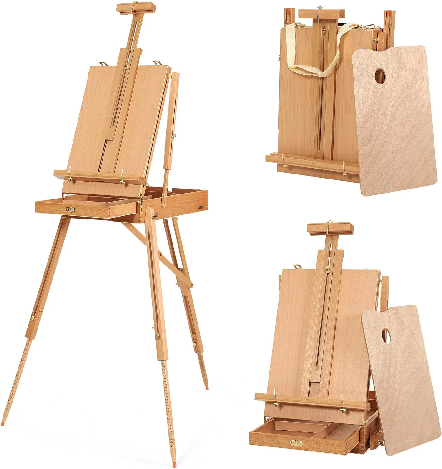 

Professional Wooden School Furniture Art Fold Easel Kits Stand For Oil Painting Canvas