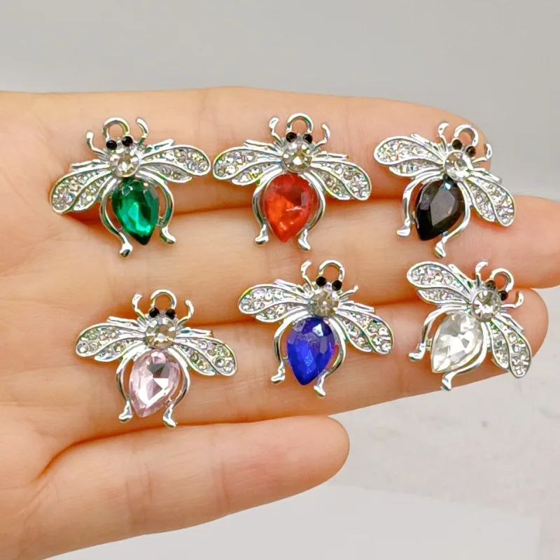 

10pcs Cute Animal Charms Crystal Alloy Bee Pendants for Jewelry Making DIY Necklace Earrings Bracelet Accessories Supplies