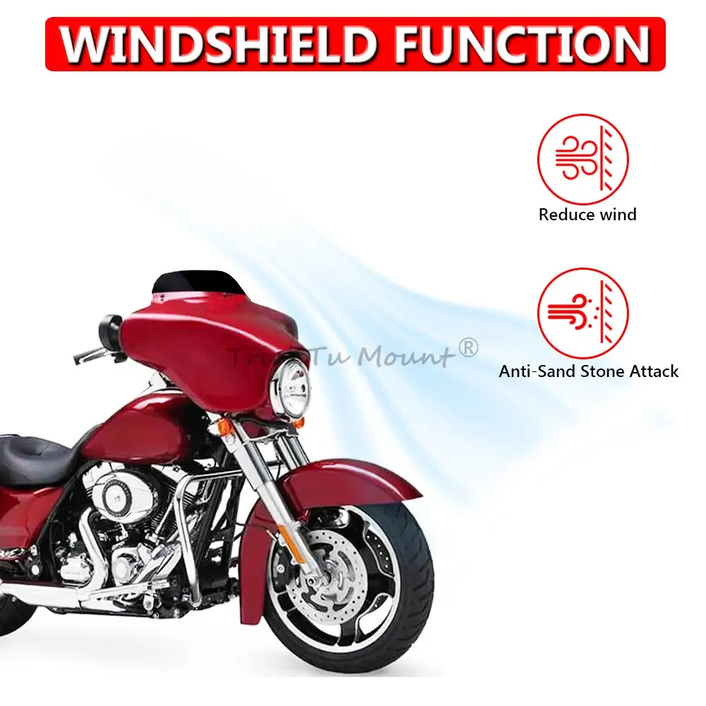 لدراجة نارية Harley Touring Street Glide Electra Glide Ultra Classic CVO Ultra Classic1996-2013 5 بوصة زجاج أمامي شفاف ABS بلاستيك