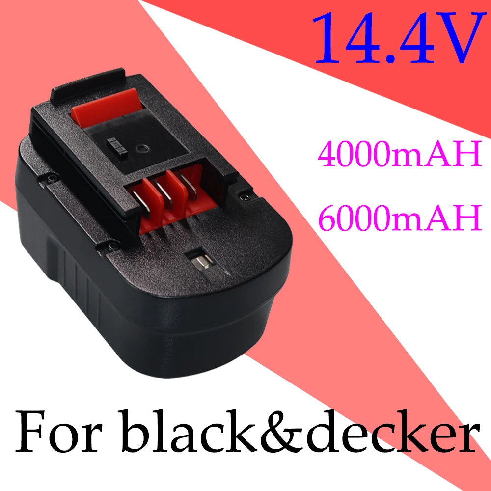 

14.4V Electric Tools Batteries 4000mAh 6000mAh NiMH Rechargeable Battery Replacement Is Suitable for Black&Decker