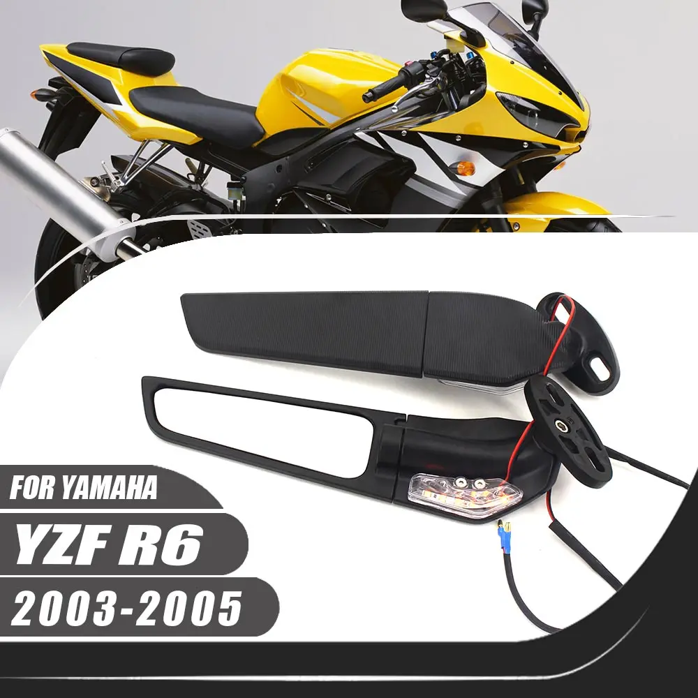 

For Yamaha YZF R6 2003-2005 YZF-R6 Motorcycle Aluminium Adjustable Rotate Sports Winglets Wing Stealth Mirrors