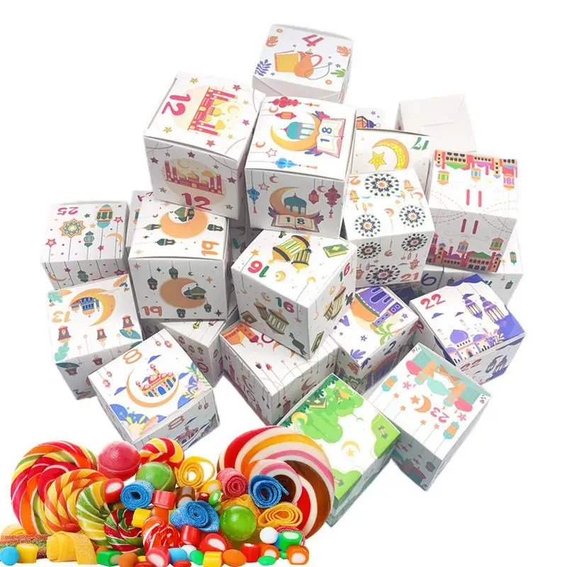 Ramadans Advent Calendars Boxes Eid Countdown Box 30 วัน Ramadans Calendar Ramadans Calendar Block Set Eid Candy Boxes For