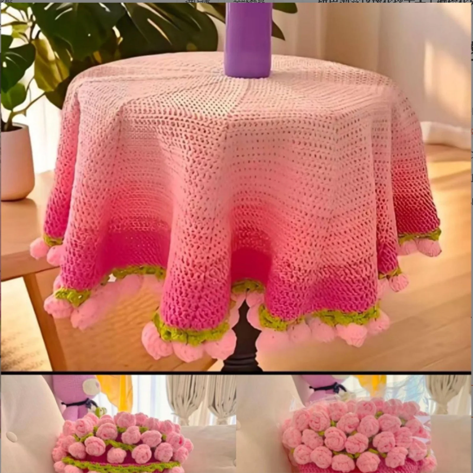 Kit de ganchillo para principiantes, fácil aprendizaje con instrucciones, ramo, manta, conjunto de punto para adultos, mujeres, mamá, decoración del hogar, lanzamientos de cama