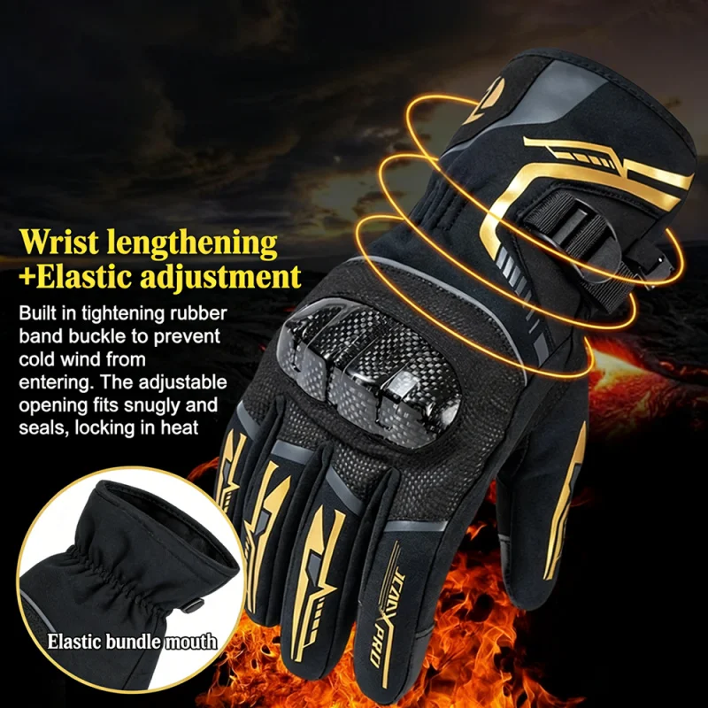 Winter Men Motorcycle Gloves Women Waterproof Warm Moto Touch Screen Motorbike Riding Glove Carbon Protective Guard Accessories