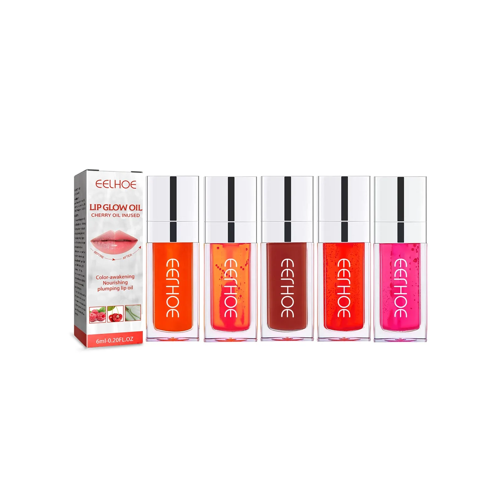 Crystal Jelly Moisturizing Lip Oil Plumping Lip Gloss Makeup Sexy Plump Lip Glow Oil Tinted Lip Plumper 6ml 1 Piece