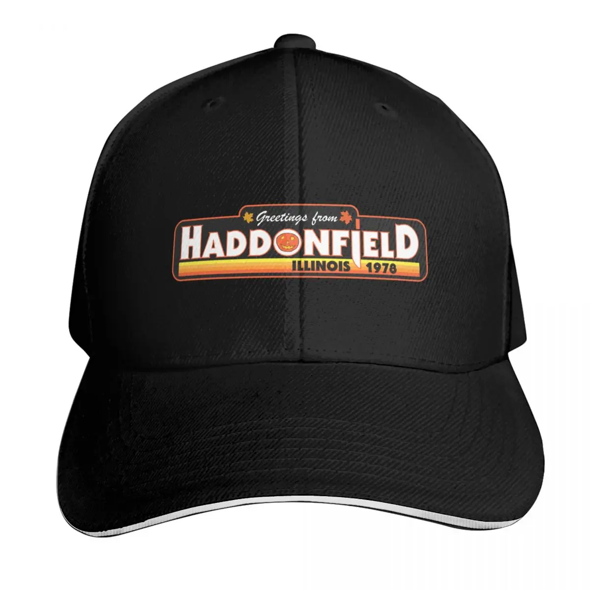 Greetings from Haddonfield Halloween 1978 Baseball Cap Strapback Dad Hat Six Panel Structured Crown Sun Protection UPF 50+