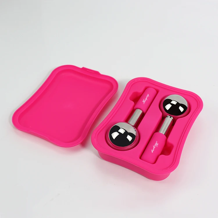 Stainless Steel Facial Cooling Globes 2 Pcs Set Face Eye Puffiness Relief Firming Beauty Massage Tool