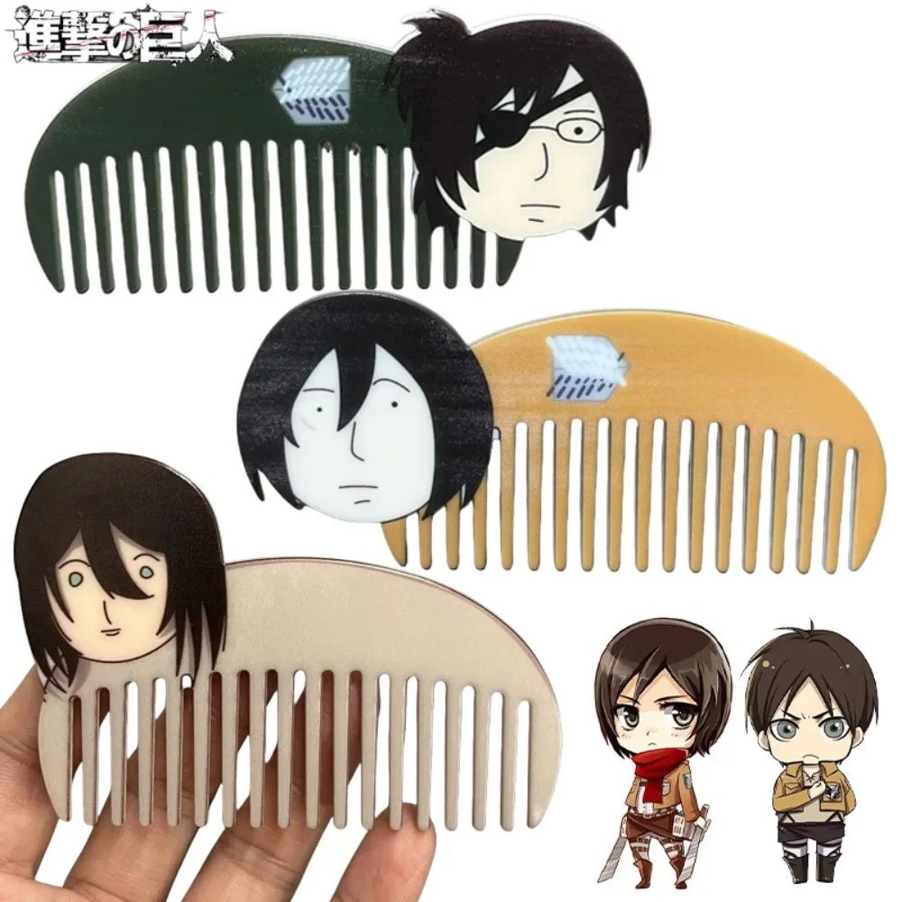 Peigne à cheveux Eren de L'Attaque des Titans pour femmes, brosse à cheveux cosmétique, peigne plat en plastique Hange Zoe, accessoires pour filles, cadeaux