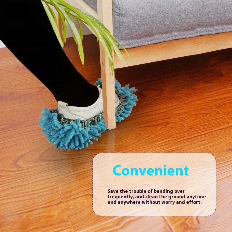 怠惰なモップスリッパ シェニール クリーニングシューズ 洗えるフロアスクラバー 屋内 滑り止め 吸収性 静かな足のダスティングクロス ホーム 面白い