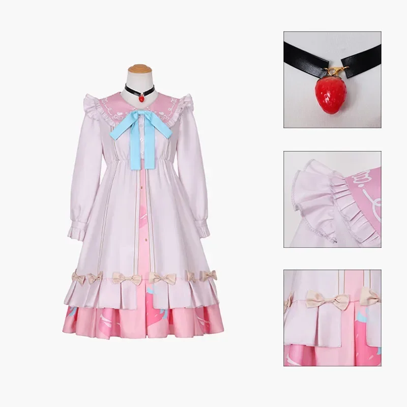 Momoi Airi Cos MORE JUMP Cosplay Project Sekai Colorful Stage Feat Costume Momoi Airi Pink Lolita Dress Halloween Suit Wig