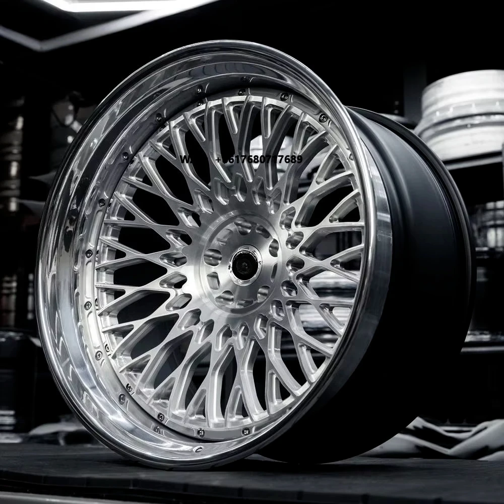 Passenger Car Wheels & Tires 18-26 Inch 2-Piece Forged Wheels 5x112 5x114.3 5x120 Silver Machined Polished Lip Car Rims