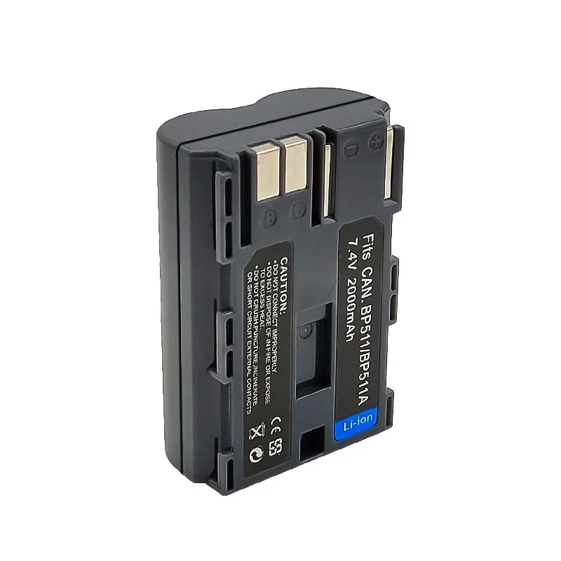 بطارية بديلة 2000 مللي أمبير في الساعة لكاميرا Canon BP-511 متوافقة مع كاميرا EOS 300D 50D 40D 30D 10D D60 5D 5D Mark II 7D DSLR #5